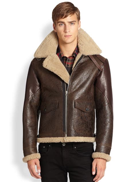 shearling coat burberry|burberry men's shearling aviator jacket.